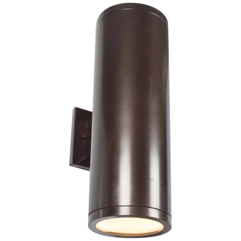Applique murale d'extérieur à 2 lumières Haarstick, Bronze, H 18 po x l 6 po x P 6 po