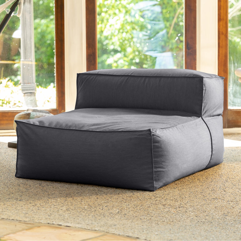 Méridienne d'extérieur en tissu, Gris anthracite