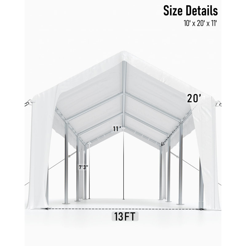 FXSGER 33cm W x 52cm D PE Cover Retractable Trailer Awning