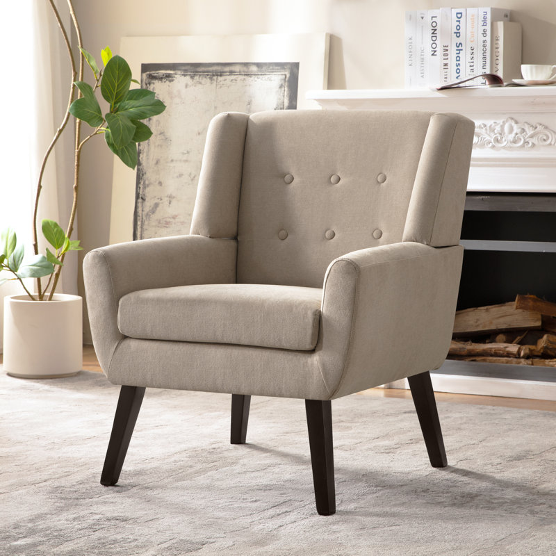 Upholstered Armchair, Khaki