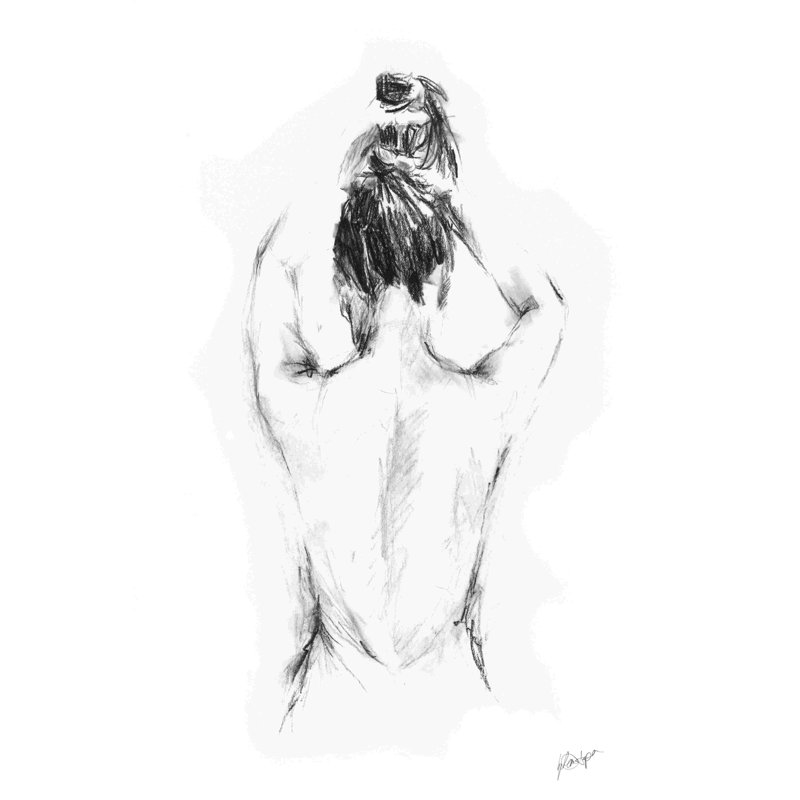 Back Study I, H 18 po x l 12 po
