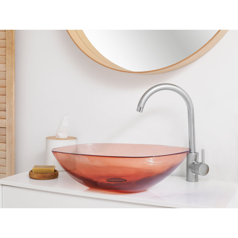 Ivy Bronx Chanoch Solid Surface Oval Sink, Red
