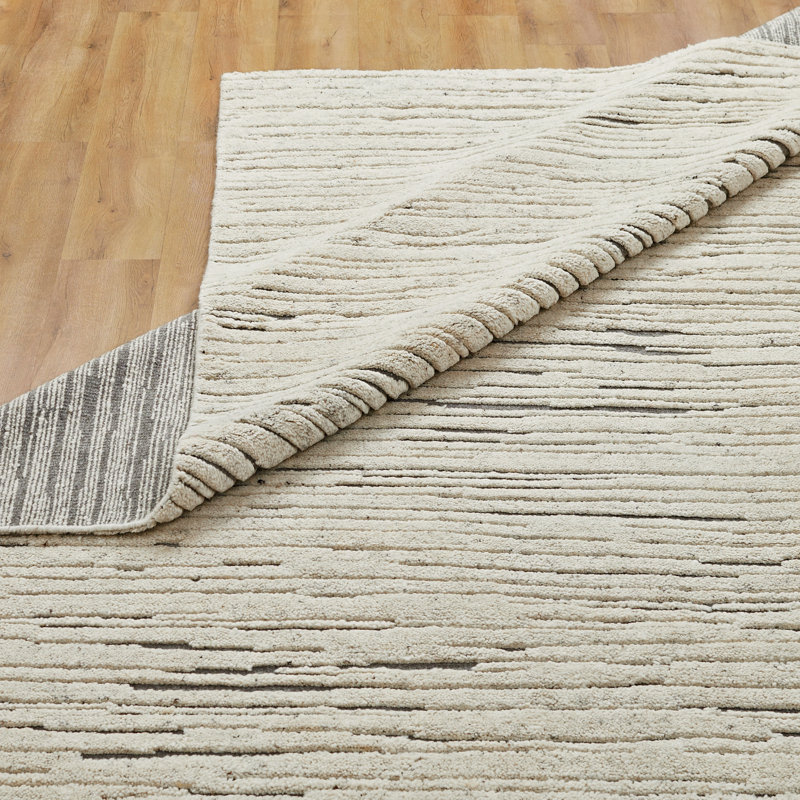 Urban Ridge Wool Hand Knotted Area Rug in Drift Stripe, Rectangle 8' x 10'