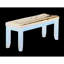 Banc contemporain, siège, pieds fuselés en bois, revêtement, finition rectangulaire, solide et brun cerise pour le salon de la chambre à coucher, siège en similicuir avec capitonnage, fabrication