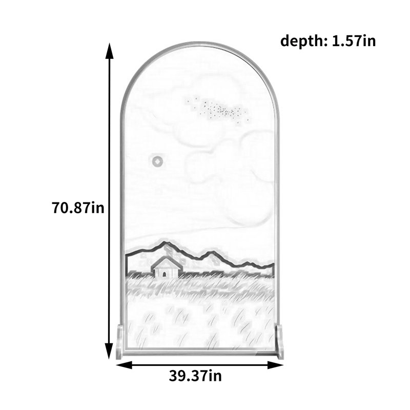 Jedthus, H 70,87 po x l 39,37 po x P 1,57 po