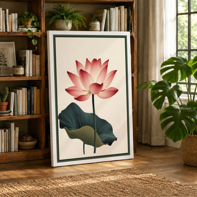 Lotus Bloom Botanical - Wrapped Canvas