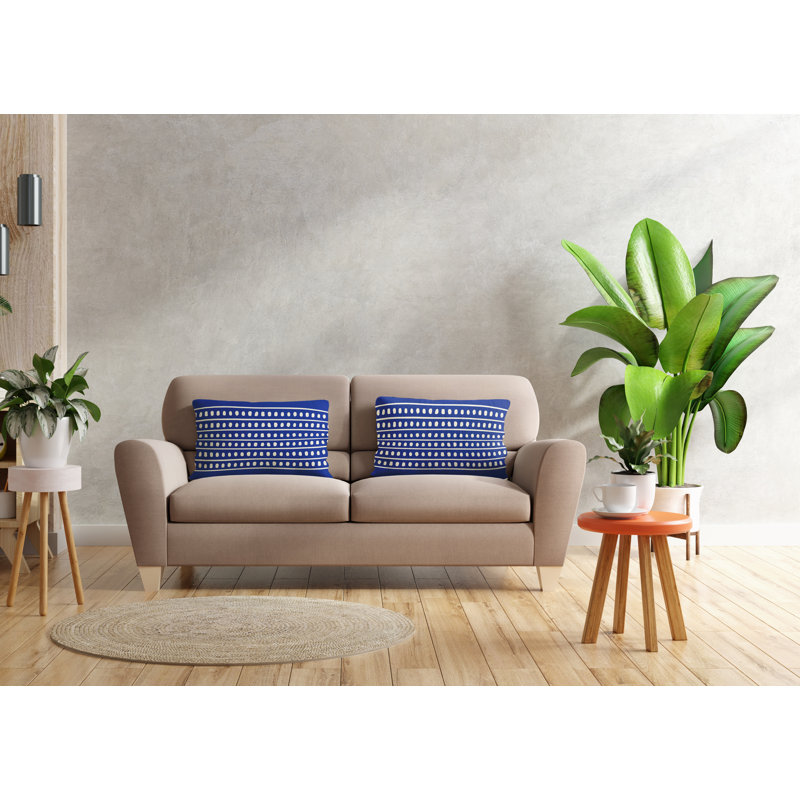 Polyester/Polyester Blend Lumbar Rectangular Indoor/Outdoor Pillow Cover & Insert, Navy Blue