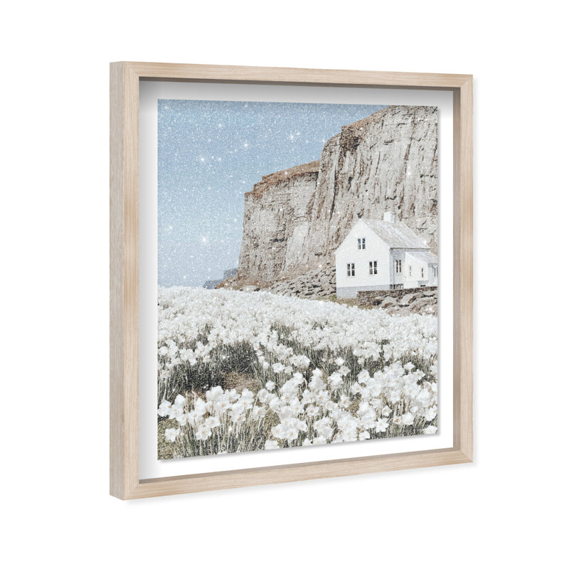 Coastal Homes II Print by Oliver Gal, Natural Oak Shadowbox, 31.5"H x 37.5"W