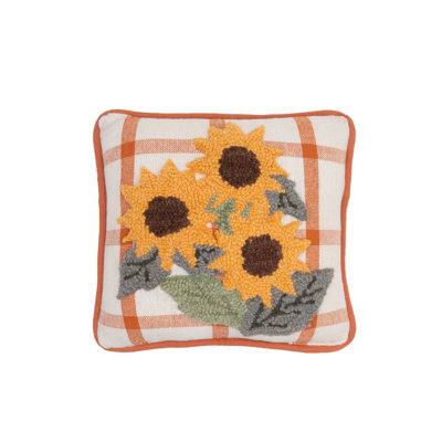Harvest Sunflower Throw Pillow 10" x 10"