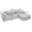 Canapé-lit à compression en coin Corduroy, canapé modulaire en L avec éponge haute densité, canapé convertible sans assemblage requis pour le salon, appartement, chambre d'amis-713358986