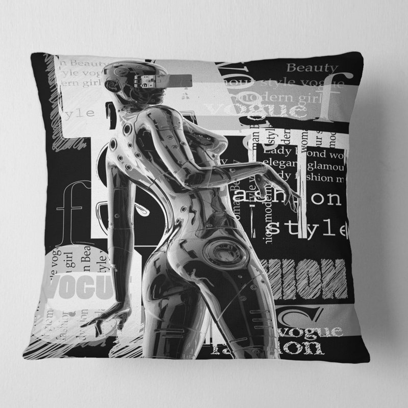 Housse de coussin carrée et insert monochrome Mono, 16" x 16"