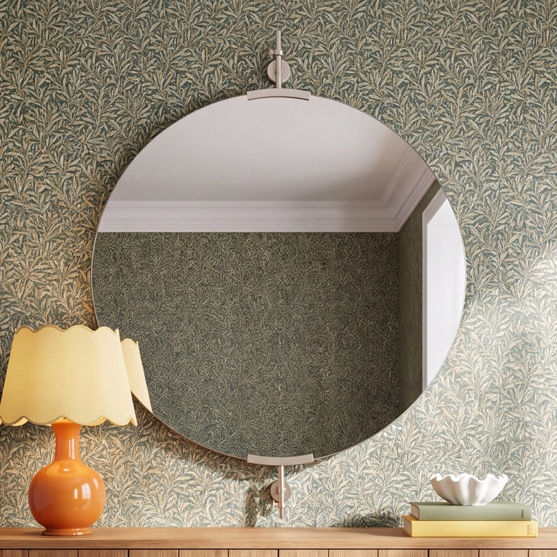 Guava Brass Round Mirror, 42" x 32"
