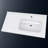 42 Inch Solid Surface Bathroom Vanity Top with Right SIde Integrated Sink, Bright White 2" Thick Modern Countertop, 1.38" Rear Backsplash, Smooth Edge Design, Waterproof & Easy Install