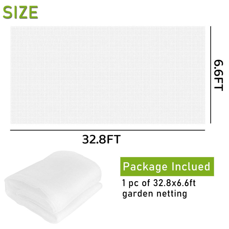 Moustiquaire de jardin recouvre un filet de protection contre les insectes nuisibles pour les arbres fruitiers et la protection des bleuets - 32,8 x 6,5 pi