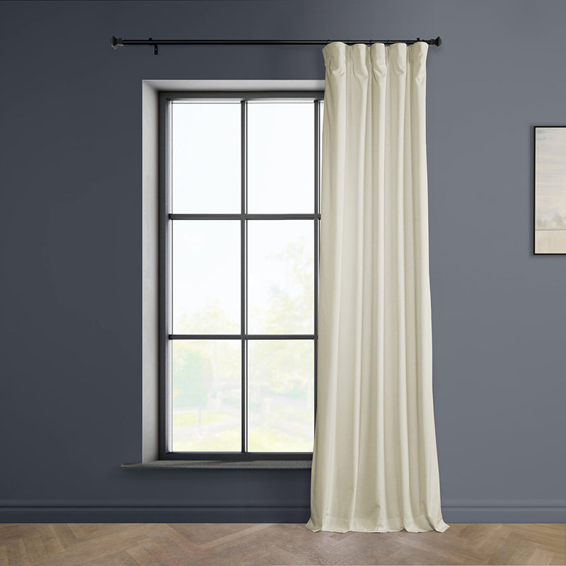 Matra Room Darkening Rod Pocket Single Curtain Panel, 50" W x 84" L, Au Lait Creme