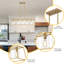 Lustres 5 lumières dorés pour salle à manger | Luminaire d'îlot de cuisine moderne | Lustre rectangulaire avec abat-jour en verre transparent | S'applique aux luminaires de salle à manger au-dessus de la table-122624089-122624090