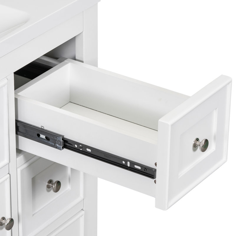 Base de meuble-lavabo simple 35,6 po seulement en blanc