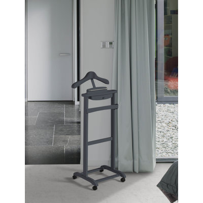 Solid Wood Iron Freestanding Valet Stand