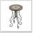 Round Ceramic Outdoor Side Table,Colorful+Black