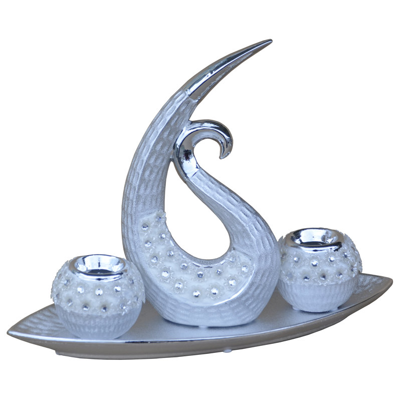 4 Piece Concrete / Cement Candelabra Set with Candle Included