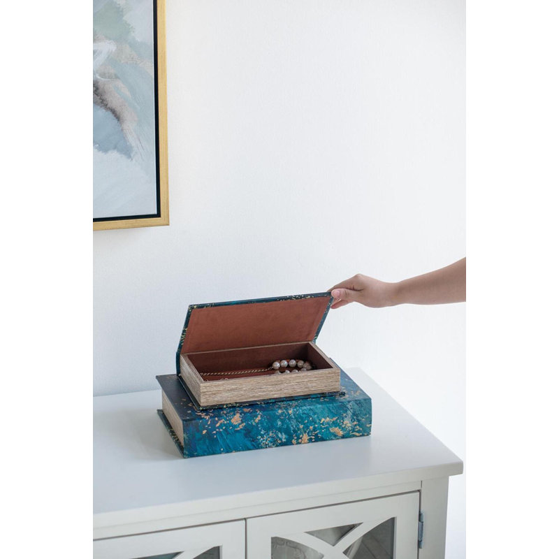 3 Piece Faux Leather Book Box Set