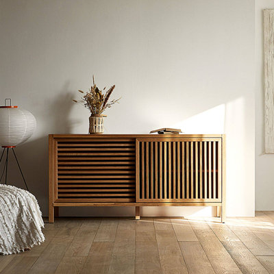 Modern grille door storage cabinet