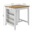 Table de salle à manger compacte pour 2 personnes, 3 tablettes ouvertes-344652000