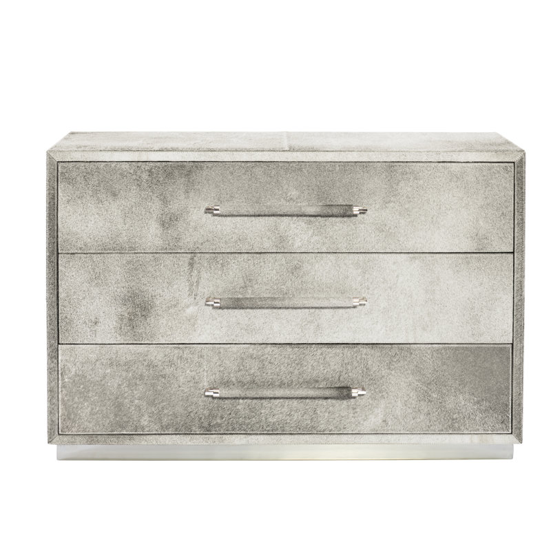 Transitional Beige 3-Drawer Dresser with Felt-Lined Storage