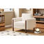 Chaise d'appoint surdimensionnée, élégance blanche: velours, pieds en noyer-1125470501
