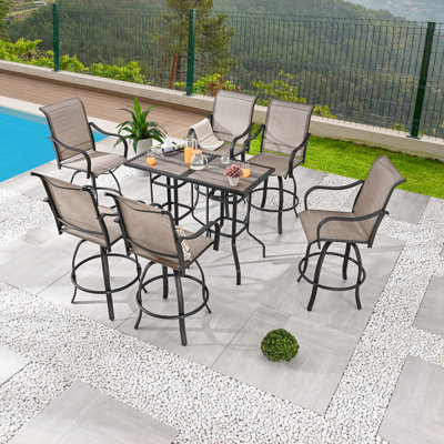 Square 6 - Person Bar Height Bistro Dining Set