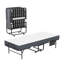 Lit simple pliant de 75 pouces avec matelas confortable en mousse à mémoire de forme de 5 pouces, conception d'espace, structure en métal sur roulettes pour adultes, roues de 5 po pour économiser de l'espace, petits espaces idéaux