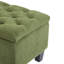 Banc repose-pieds avec rangement, surface bouclée verte, pieds en bois d'hévéa, capacité de 300 lb-1795596922