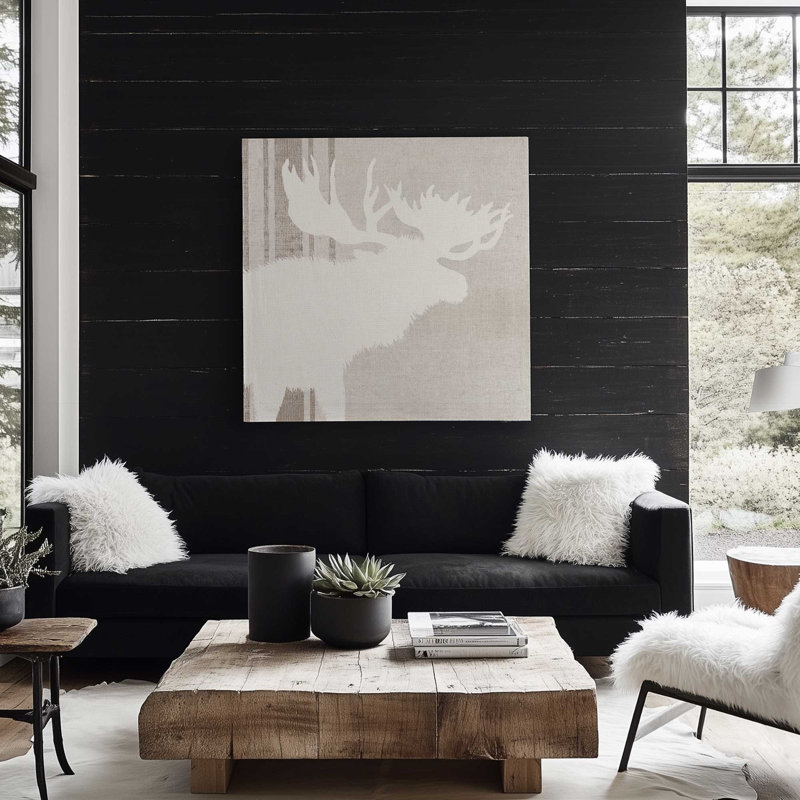 «Antlered Silhouette III», reproduction sur toile tendue, H 24 po x l 24 po