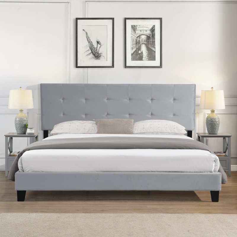 Bed, Queen, Dark Gray