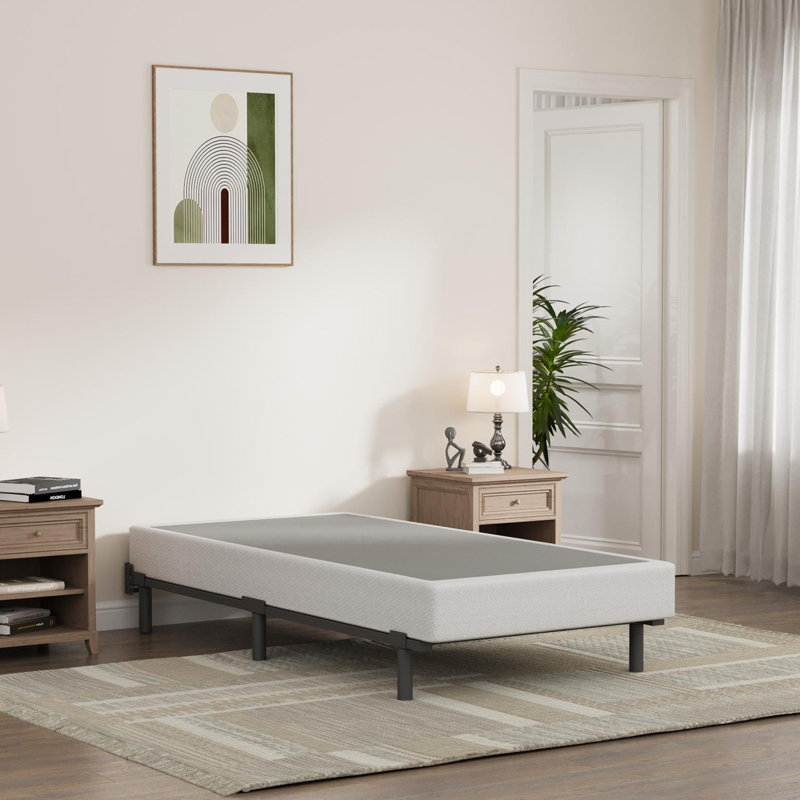 Chic boîte à ressort en métal noir mat de 10 pouces avec assemblage facile, Très grand simple