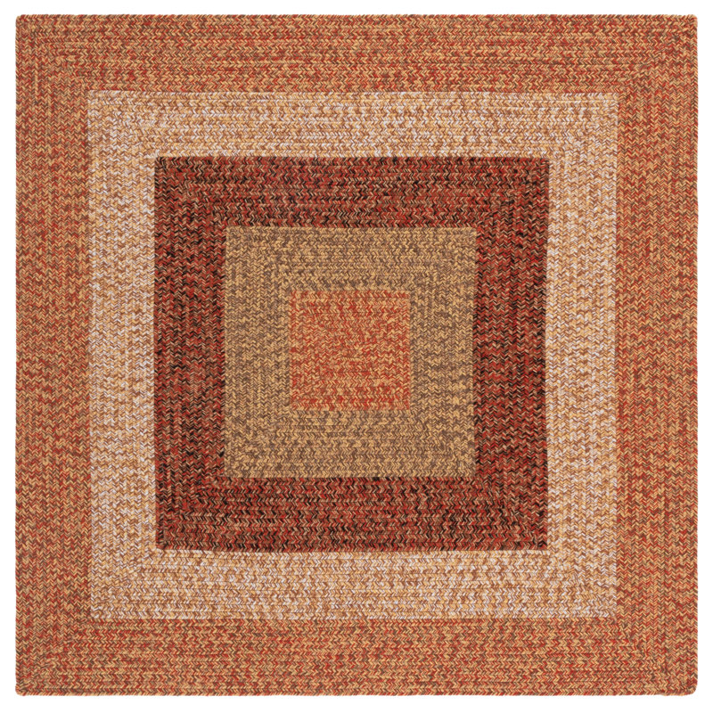 Raynette Woven Performance Machine Washable Performance Chevron Indoor/Outdoor Area Rug, Square 5'