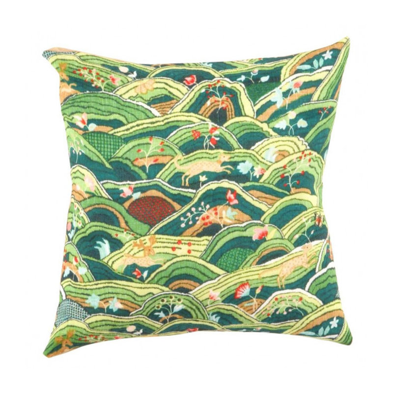 Turkish Fine Silk Style Pillow in Light Pink/Beige/Black/Yellow, White/Red/Olive, 16" H x 16" W