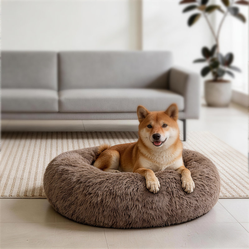 Lit orthopédique pour chien Lit douillet et confortable pour animaux de compagnie, 36IN, Brun