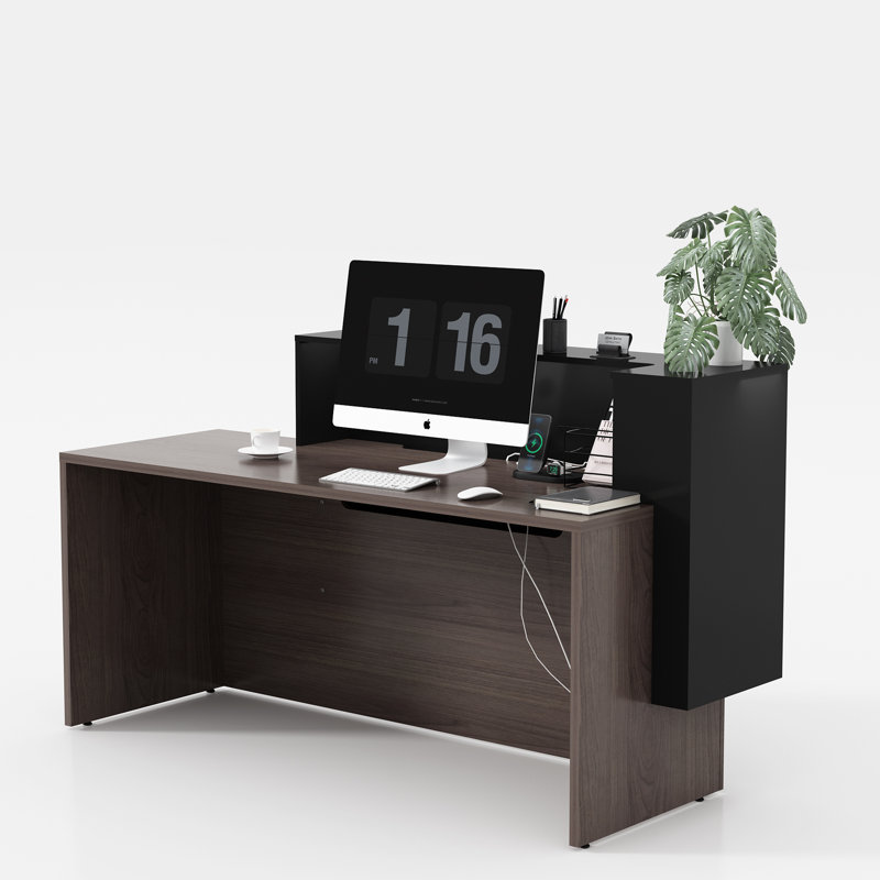 Rectangle Synthetic Laminate Reception Desk, 41.34" H x 70.87' W x 27.56" D