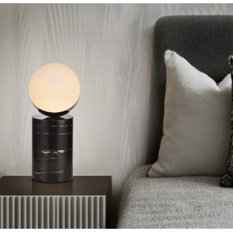  Lampe de table en marbre Luminara | Éclairage moderne pour chambre à coucher, salon, bureau, Blanc