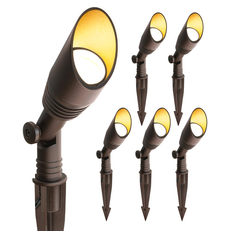 Mini luminaire d'extérieur à DEL basse tension 6W à DEL brun (lot de 6)
