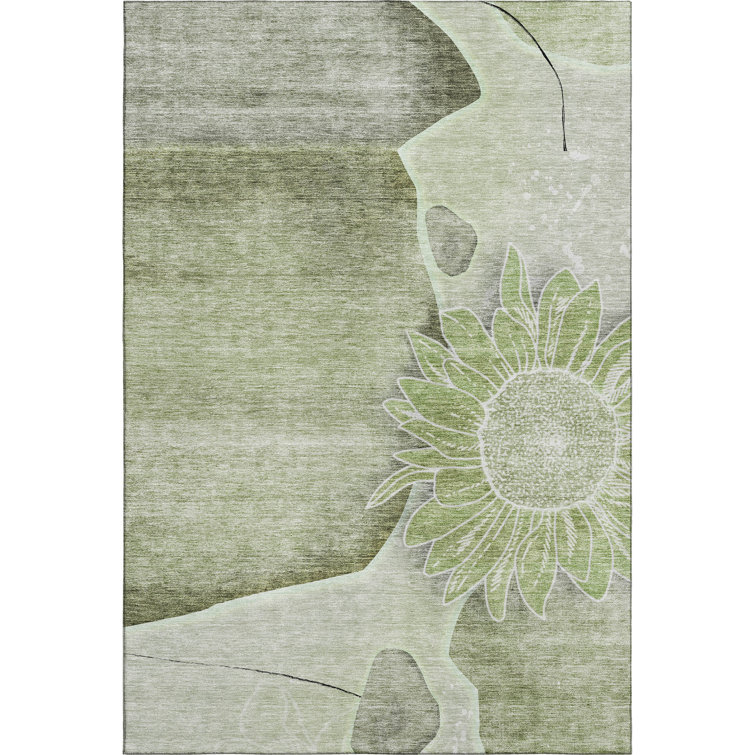 Premium Machine Washable Prisco Aloe Rug