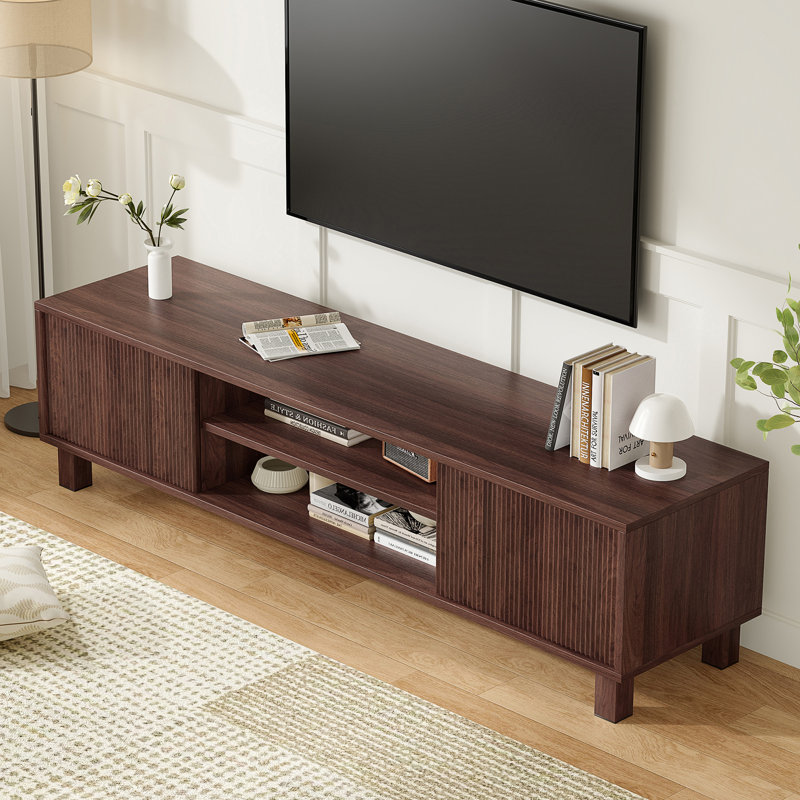 Modern TV Stand For Up To 70'' Tvs, Walnut