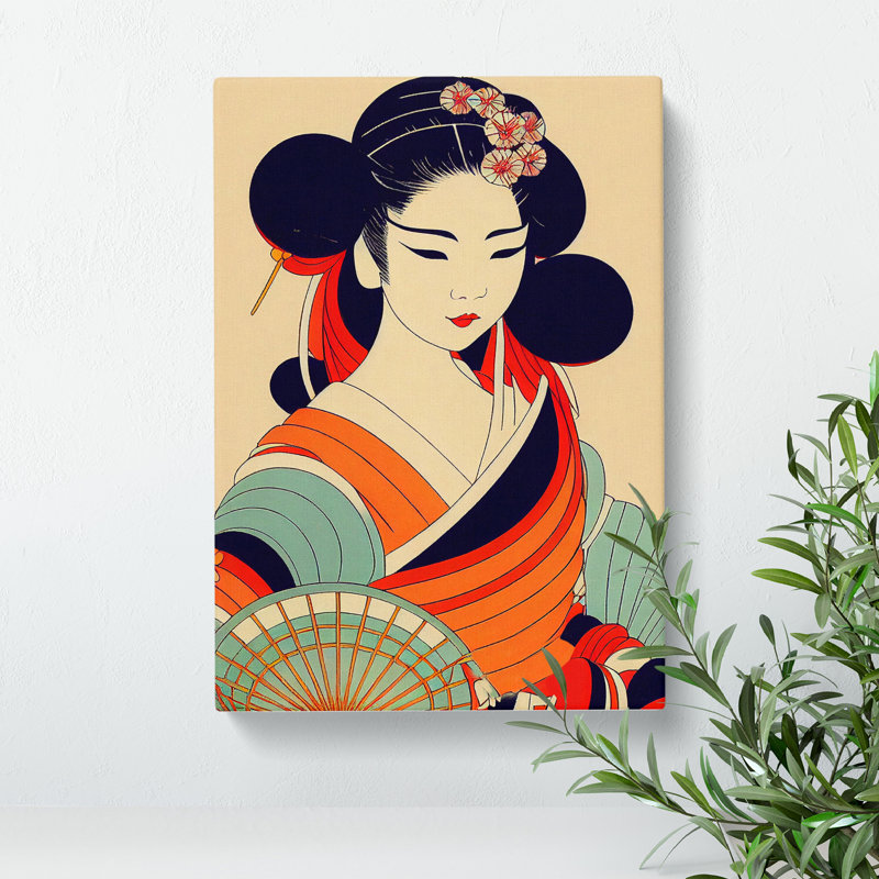 Vintage Geisha No.5 - Wrapped Canvas, 60cm H x 40cm W x 3cm D