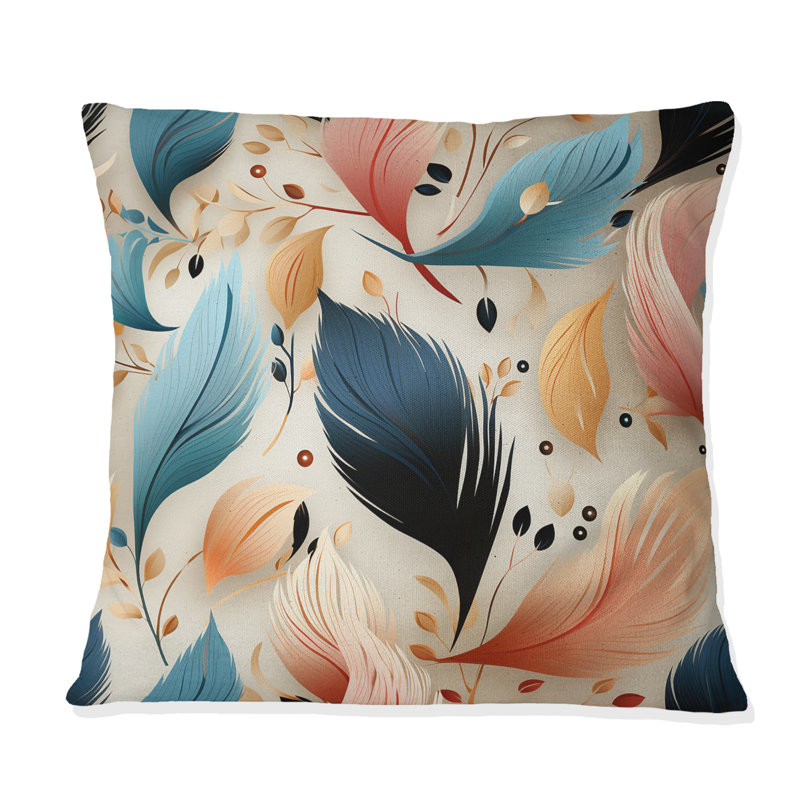 Élégance à imprimé animal bleu et beige - imprimé abstrait, H 16 po x l 16 po