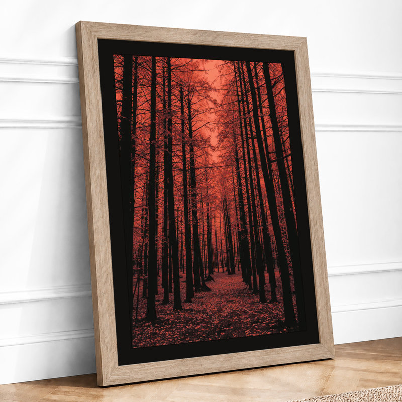 Forest Path In Amber Scandinavian - Print, Oak, A4 - 29.7 x 21.0 cm