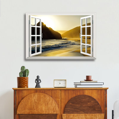 Coucher de soleil à Big Sur toile tendue avec châssis de qualité supérieure - prête à être accrochée