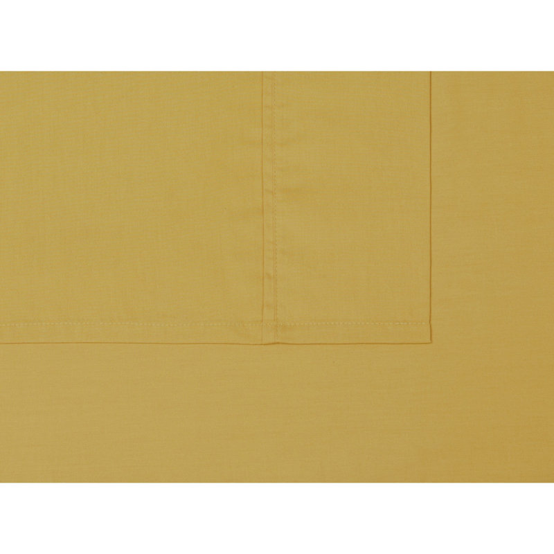  Ensemble de draps 100% coton 200 fils Classic, Ensemble de draps pour grand lit avec 2 taies d'or, Moutarde