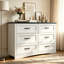 Commode double en bois moderne à 6 tiroirs l 47,2 po Migneco-2064947723