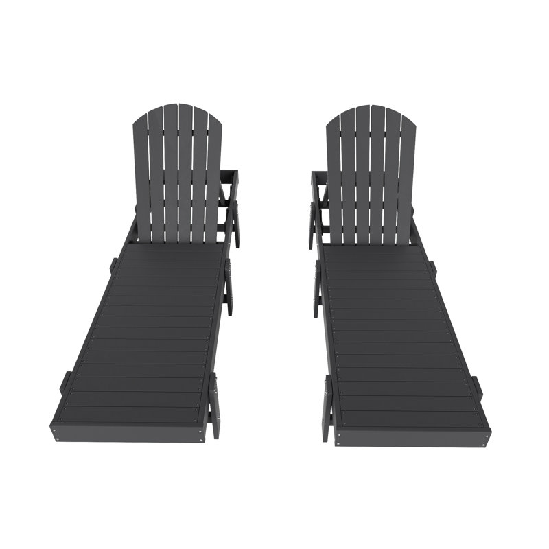 Ensemble de chaises longues inclinables 77,6 po Altura, gris